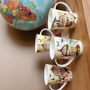 Stokes floral bird mugs set of 4